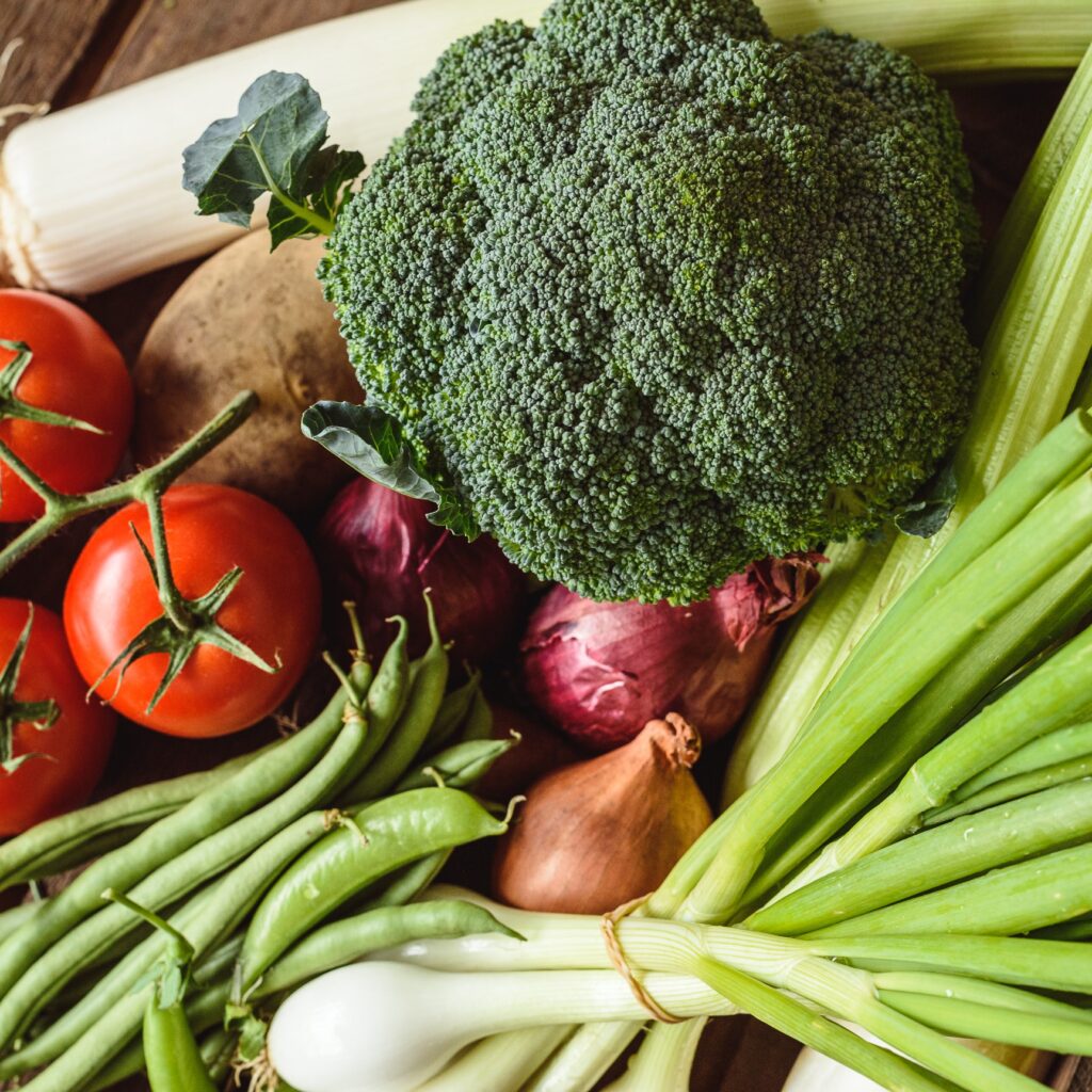 organic veg box - broccoli and beans